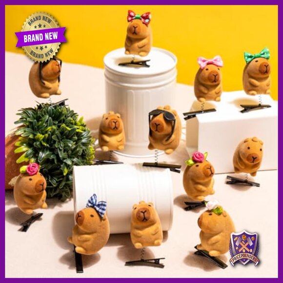 24 Pcs Plush Capybara Hair Clips, Festival Party Accessories, All Hair Types main image 5